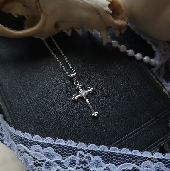 Mercy - Crucifix Necklace Sterling Silver with Cubic Zirconia