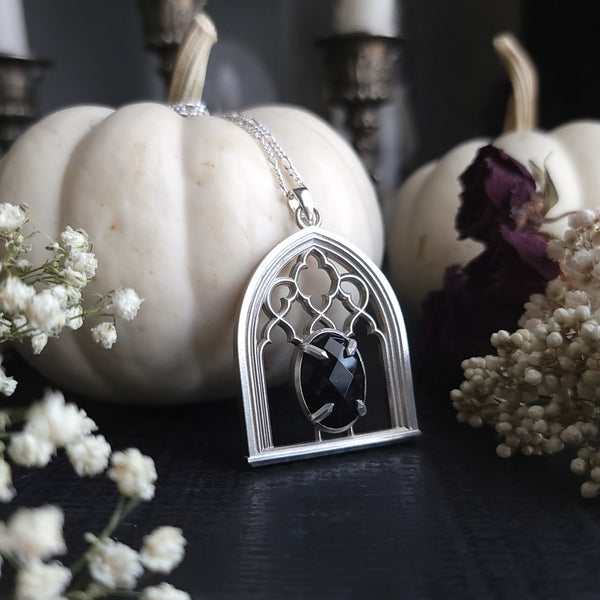 Gothica - Cathedral Necklace - Sterling Silver and Onyx