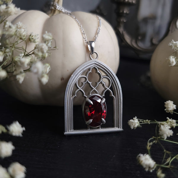 Gothica - Cathedral Necklace - Sterling Silver and Onyx