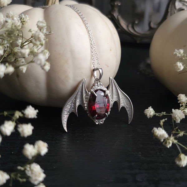 Lilith - Sterling Silver Batwing Frame Pendant