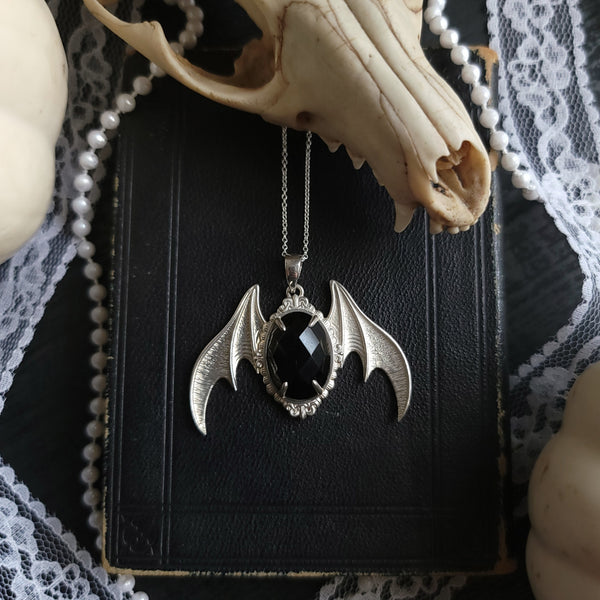 Lilith - Sterling Silver Batwing Frame Pendant