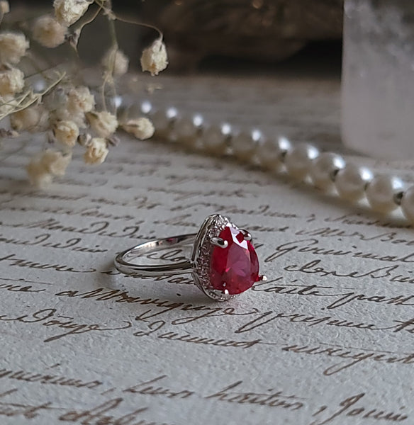 Bloodlust - Blood Drop Ruby Ring