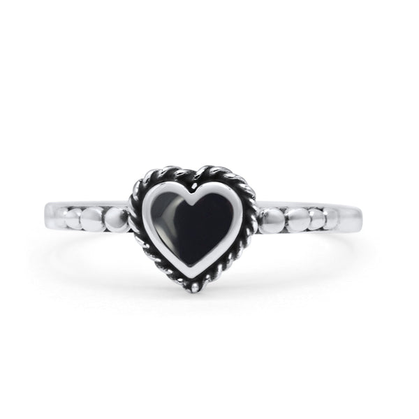 Agate Filigree Heart Ring - Sterling Silver Ring