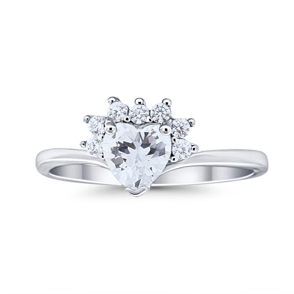 Queen of Hearts Heart Ring CZ - Sterling Silver Ring